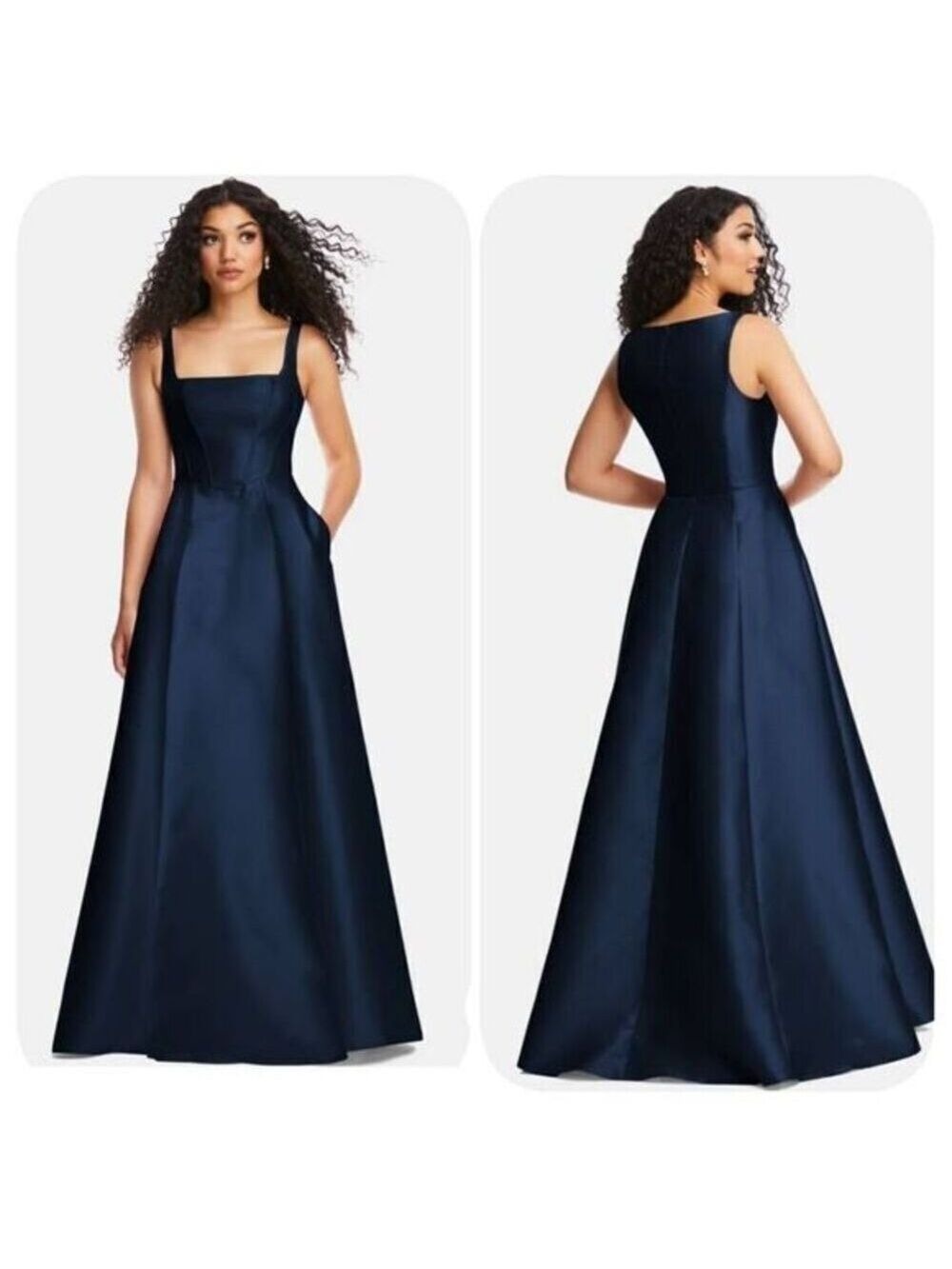 NWOTโAlfred Sung Boned Corset Closed-Back Satin Gown Sz 8